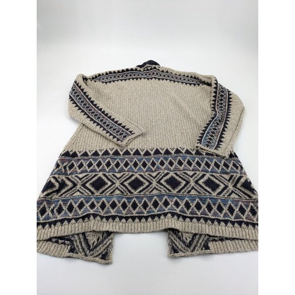 Lucky‎ Brand Cardigan Womens XS/S Oatmeal Southwestern Open Front Knit Sweater - Picture 7 of 8